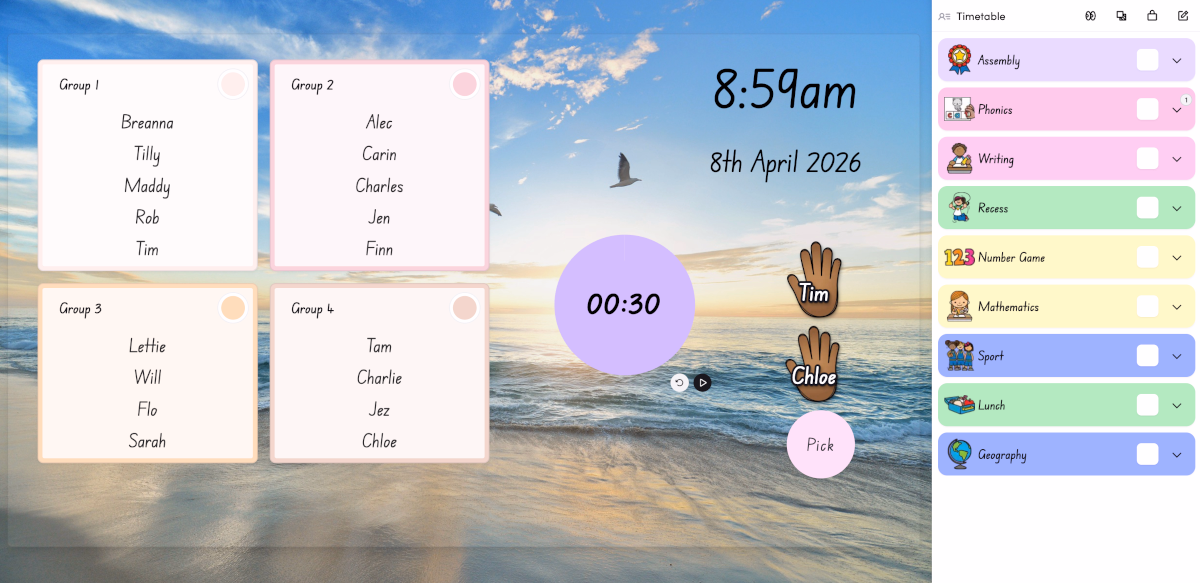 Noggle game embedded inside a Hive slide deck, ready for whole-class projection during a maths warm-up